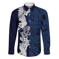 Blue Samoa Tattoo Family Matching Summer Maxi Dress and Hawaiian Shirt Plumeria Samoan Ocean Tatau Pattern - Polynesian Pride