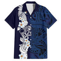 Blue Samoa Tattoo Hawaiian Shirt Plumeria Samoan Ocean Tatau Pattern - Polynesian Pride