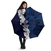 Blue Samoa Tattoo Umbrella Plumeria Samoan Ocean Tatau Pattern LT14 - Polynesian Pride