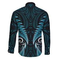 Aotearoa Pounamu Niho Family Matching Mermaid Dress and Hawaiian Shirt Silver Fern Mix Maori Pattern - Turquoise LT14 - Polynesian Pride