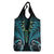 Aotearoa Pounamu Niho Grocery Bag Silver Fern Mix Maori Pattern - Turquoise
