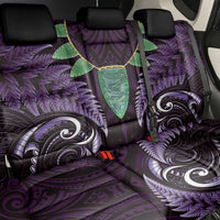 Aotearoa Pounamu Niho Back Car Seat Cover Silver Fern Mix Maori Pattern - Purple LT14 - Polynesian Pride