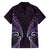 Aotearoa Pounamu Niho Family Matching Off The Shoulder Long Sleeve Dress and Hawaiian Shirt Silver Fern Mix Maori Pattern - Purple