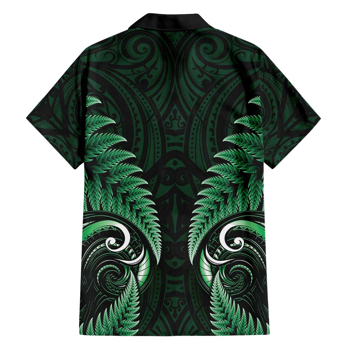 Aotearoa Pounamu Niho Family Matching Off The Shoulder Long Sleeve Dress and Hawaiian Shirt Silver Fern Mix Maori Pattern - Green LT14 - Polynesian Pride
