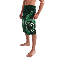 Aotearoa Pounamu Niho Lavalava Silver Fern Mix Maori Pattern - Green