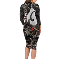 Aotearoa Hei Matau Family Matching Long Sleeve Bodycon Dress and Hawaiian Shirt Haka Kiwi Mix Maori Mangopare LT14 - Polynesian Pride
