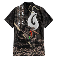 Aotearoa Hei Matau Family Matching Off Shoulder Maxi Dress and Hawaiian Shirt Haka Kiwi Mix Maori Mangopare LT14 - Polynesian Pride