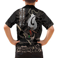 Aotearoa Hei Matau Family Matching Puletasi and Hawaiian Shirt Haka Kiwi Mix Maori Mangopare LT14 - Polynesian Pride