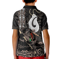 Aotearoa Hei Matau Kid Polo Shirt Haka Kiwi Mix Maori Mangopare