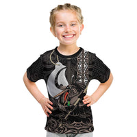 Aotearoa Hei Matau Kid T Shirt Haka Kiwi Mix Maori Mangopare