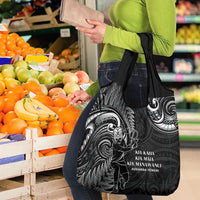 New Zealand Tiki Tennis Grocery Bag Aotearoa Tenehi Maori Silver Fern - Black LT14 - Polynesian Pride