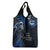 New Zealand Tiki Tennis Grocery Bag Aotearoa Tenehi Maori Silver Fern - Blue