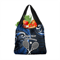 Custom New Zealand Tiki Tennis Grocery Bag Aotearoa Tenehi Maori Silver Fern - Blue LT14 1-pack One Size Blue - Polynesian Pride