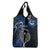 Custom New Zealand Tiki Tennis Grocery Bag Aotearoa Tenehi Maori Silver Fern - Blue
