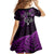 New Zealand Tiki Tennis Kid Short Sleeve Dress 2024 Aotearoa Tenehi Maori Silver Fern - Purple LT14 - Polynesian Pride