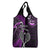Custom New Zealand Tiki Tennis Grocery Bag Aotearoa Tenehi Maori Silver Fern - Purple