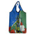 Personalised Halo Olaketa Solomon Islands Grocery Bag Coat Of Arms With Tropical Flowers