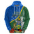 Personalised Halo Olaketa Solomon Islands Zip Hoodie Coat Of Arms With Tropical Flowers Flag Style LT14 - Polynesian Pride