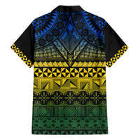 Halo Olaketa Solomon Islands Family Matching Puletasi and Hawaiian Shirt Melanesian Tribal Pattern Gradient Version LT14 - Polynesian Pride
