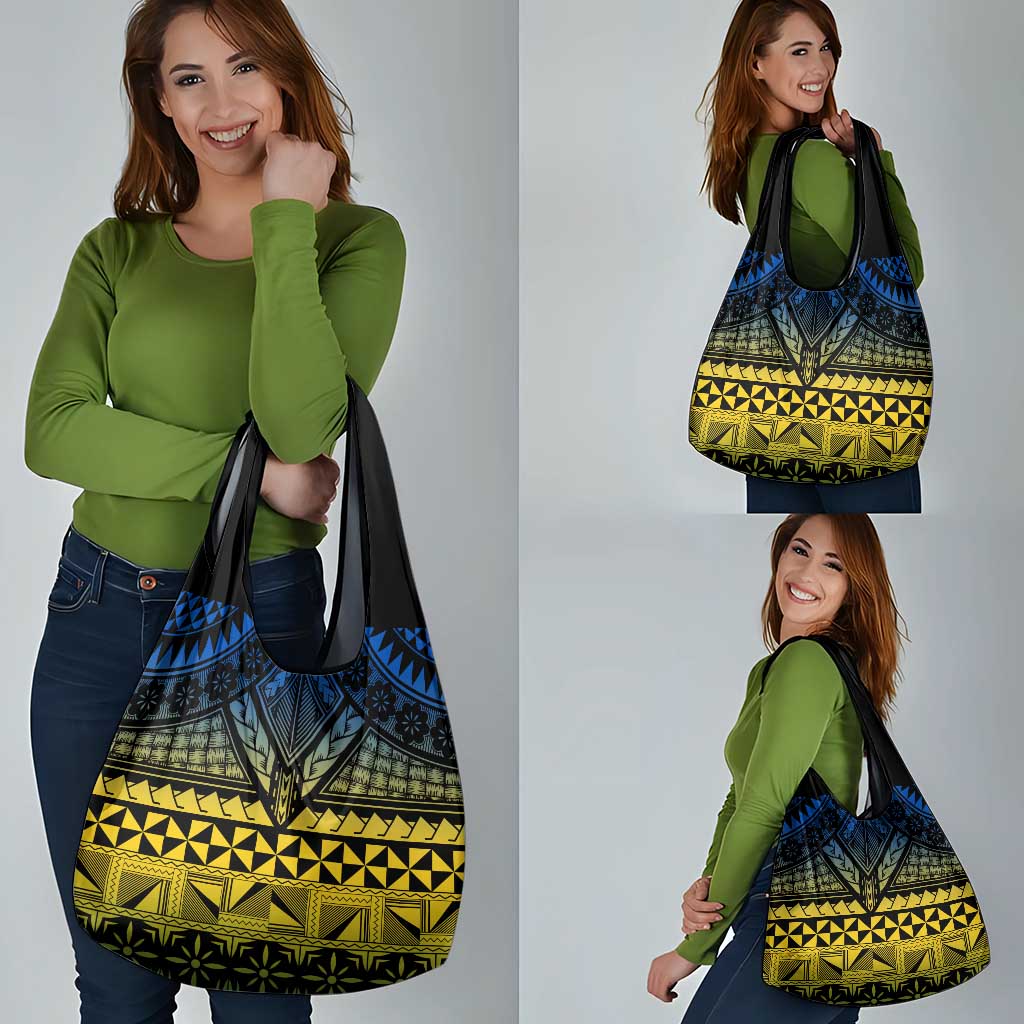 Halo Olaketa Solomon Islands Grocery Bag Melanesian Tribal Pattern Gradient Version