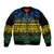 Halo Olaketa Solomon Islands Sleeve Zip Bomber Jacket Melanesian Tribal Pattern Gradient Version LT14 Unisex Black - Polynesian Pride