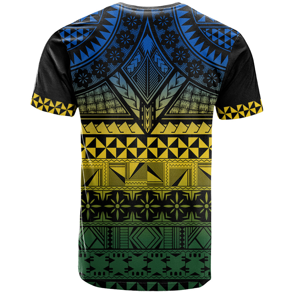 Halo Olaketa Solomon Islands T Shirt Melanesian Tribal Pattern Gradient Version LT14 - Polynesian Pride