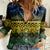 Halo Olaketa Solomon Islands Women Casual Shirt Melanesian Tribal Pattern Gradient Version LT14 Female Black - Polynesian Pride
