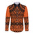 Halo Olaketa Solomon Islands Long Sleeve Button Shirt Melanesian Tribal Pattern Orange Version LT14 Unisex Orange - Polynesian Pride