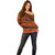 Halo Olaketa Solomon Islands Off Shoulder Sweater Melanesian Tribal Pattern Orange Version LT14 - Polynesian Pride