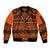 Halo Olaketa Solomon Islands Sleeve Zip Bomber Jacket Melanesian Tribal Pattern Orange Version LT14 Unisex Orange - Polynesian Pride