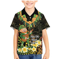 Hawaii Saint Patrick's Day Family Matching Mermaid Dress and Hawaiian Shirt Ukulele Leprechaun Hau'Oli Maoli Oe! LT14 Son's Shirt Reggae - Polynesian Pride