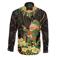 Hawaii Saint Patrick's Day Family Matching Off Shoulder Short Dress and Hawaiian Shirt Ukulele Leprechaun Hau'Oli Maoli Oe! LT14 - Polynesian Pride