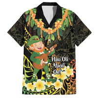 Hawaii Saint Patrick's Day Family Matching Short Sleeve Bodycon Dress and Hawaiian Shirt Ukulele Leprechaun Hau'Oli Maoli Oe! LT14 Dad's Shirt - Short Sleeve Reggae - Polynesian Pride