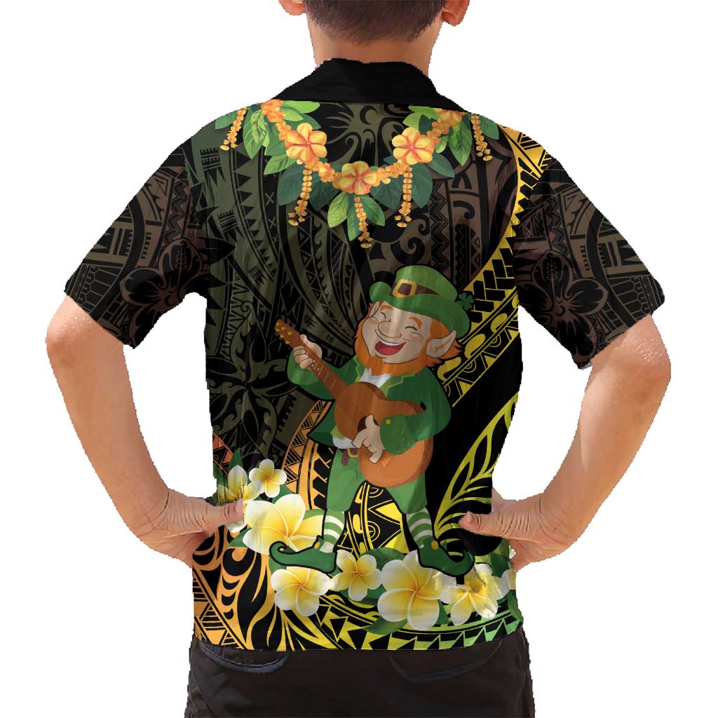Hawaii Saint Patrick's Day Family Matching Tank Maxi Dress and Hawaiian Shirt Ukulele Leprechaun Hau'Oli Maoli Oe! LT14 - Polynesian Pride