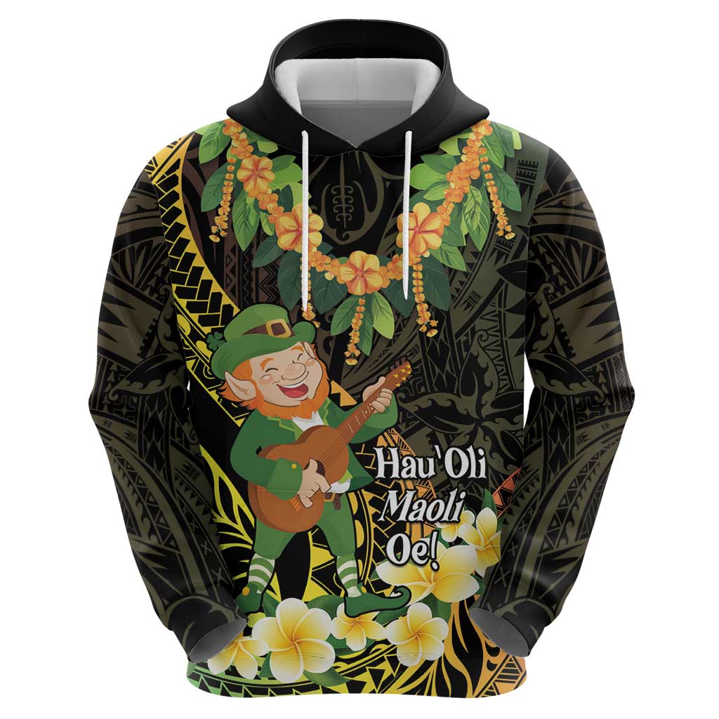 Hawaii Saint Patrick's Day Hoodie Ukulele Leprechaun Hau'Oli Maoli Oe!