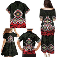 Kia Ora Aotearoa Family Matching Puletasi and Hawaiian Shirt 2025 Pasifika Maori Taniko Motifs LT14 - Polynesian Pride