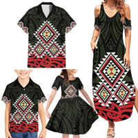Kia Ora Aotearoa Family Matching Summer Maxi Dress and Hawaiian Shirt 2025 Pasifika Maori Taniko Motifs LT14 - Polynesian Pride