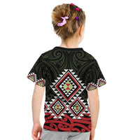 Kia Ora Aotearoa Kid T Shirt 2025 Pasifika Maori Taniko Motifs