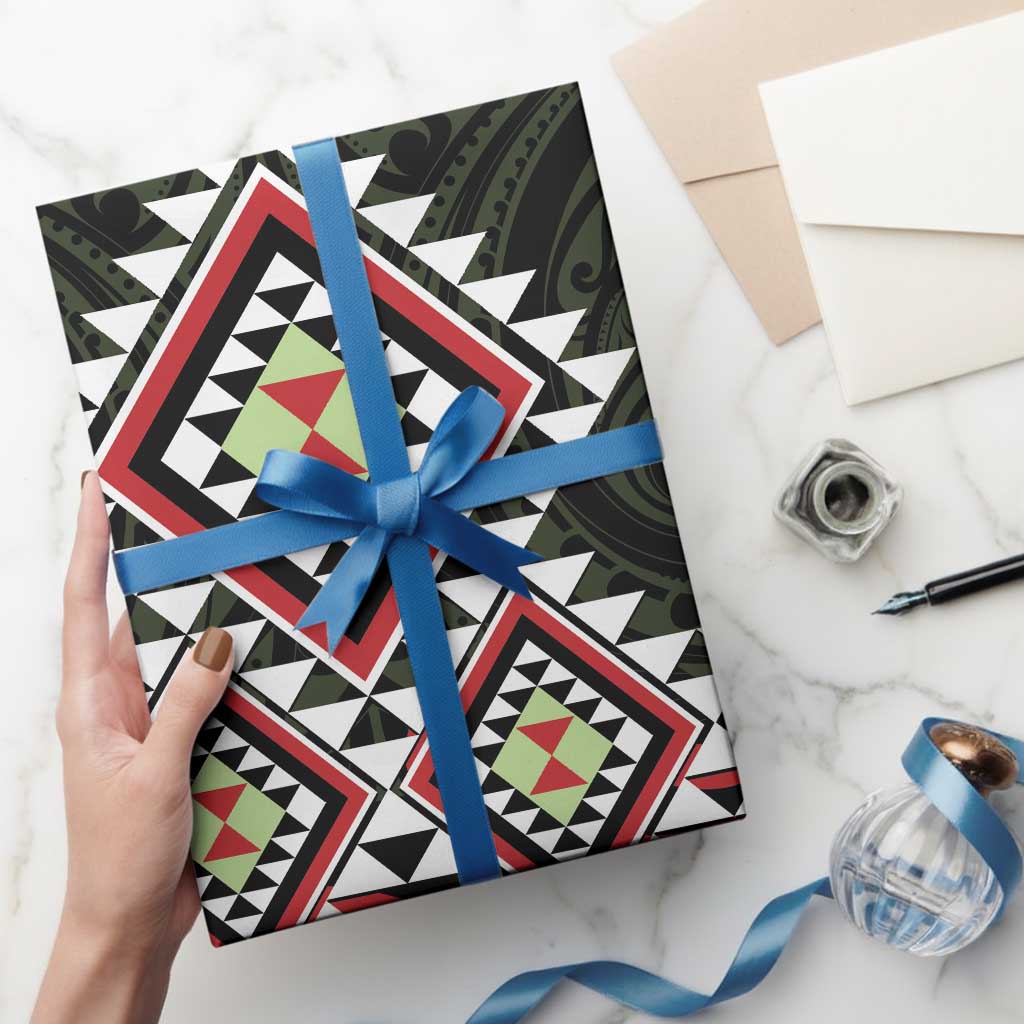 Kia Ora Aotearoa Wrapping Paper 2025 Pasifika Maori Taniko Motifs LT14 - Polynesian Pride