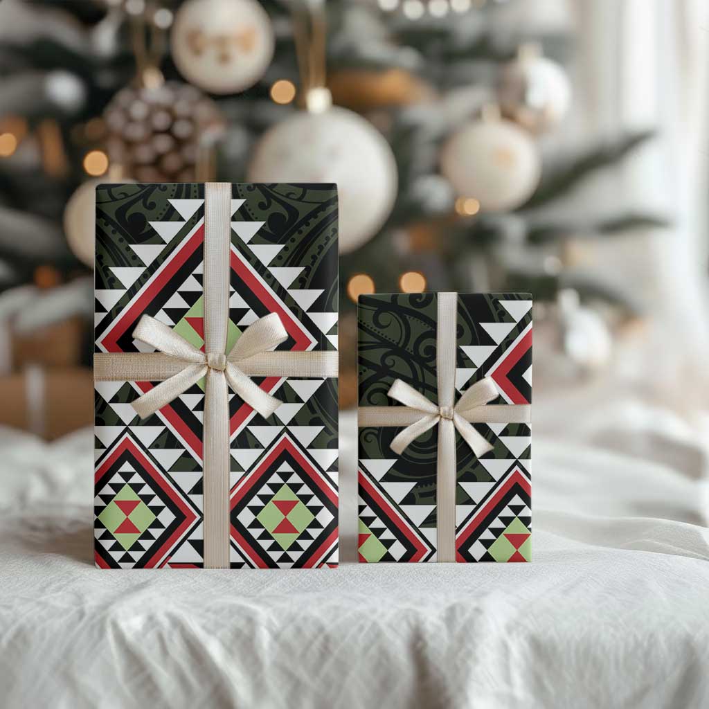 Kia Ora Aotearoa Wrapping Paper 2025 Pasifika Maori Taniko Motifs LT14 - Polynesian Pride