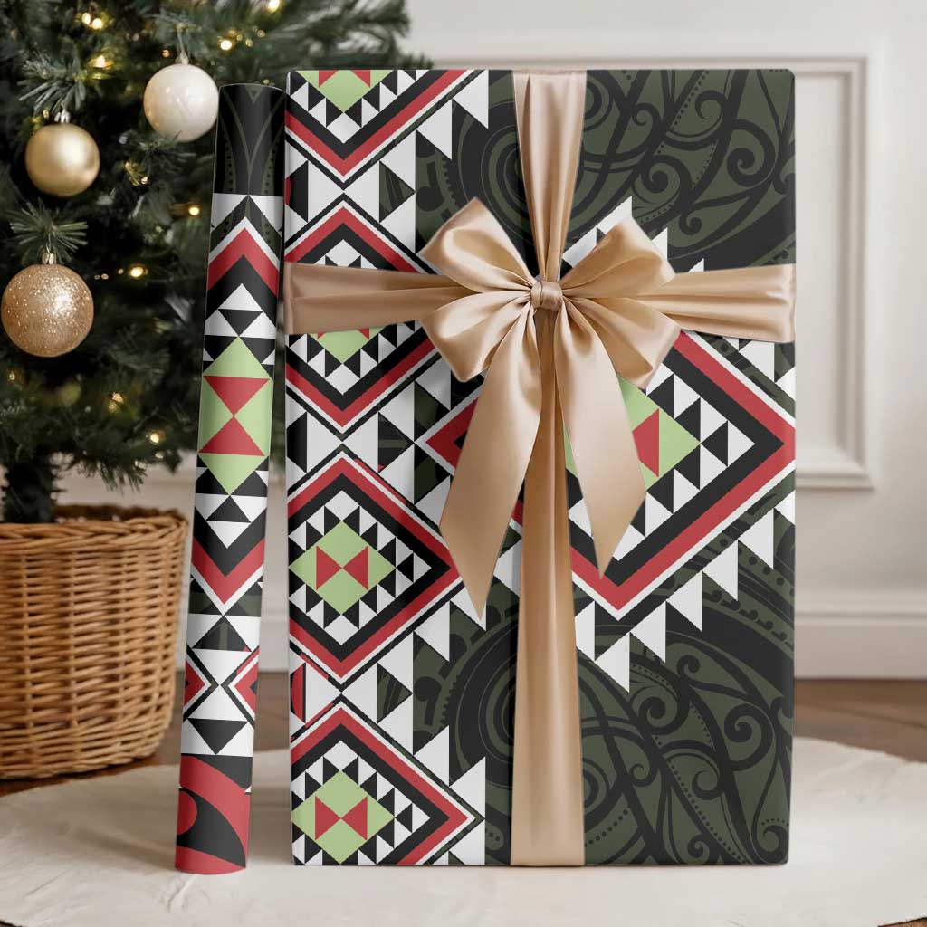 Kia Ora Aotearoa Wrapping Paper 2025 Pasifika Maori Taniko Motifs LT14 - Polynesian Pride