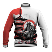 Japanese Samurai Warrior Enso Baseball Jacket Japan Pagoda Sakura Watercolor LT14 - Polynesian Pride