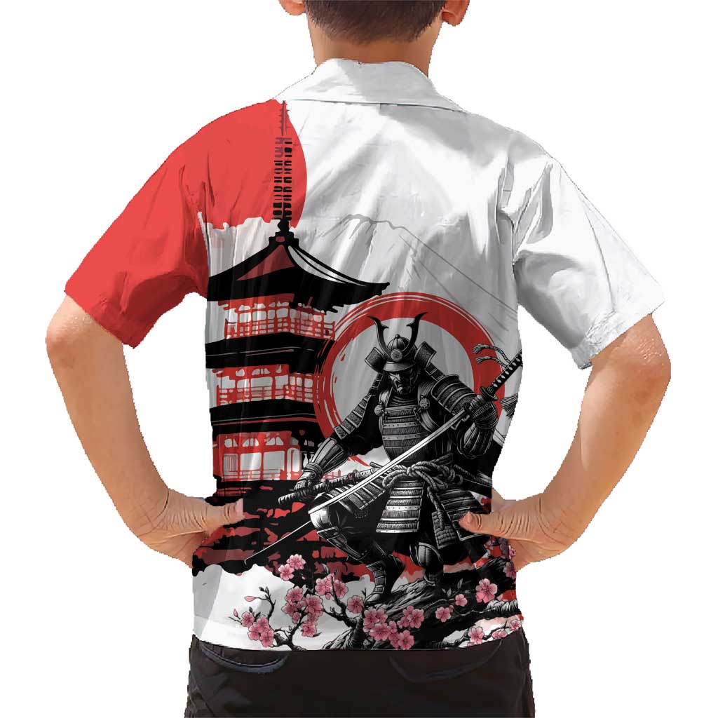 Japanese Samurai Warrior Enso Family Matching Summer Maxi Dress and Hawaiian Shirt Japan Pagoda Sakura Watercolor LT14 - Polynesian Pride