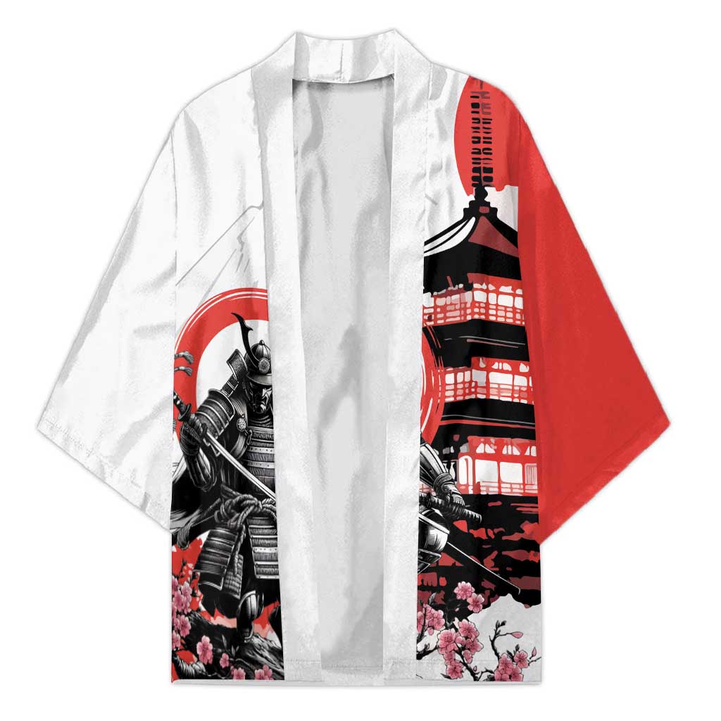 Japanese Samurai Warrior Enso Kimono Japan Pagoda Sakura Watercolor - Polynesian Pride