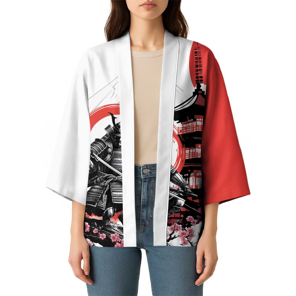 Japanese Samurai Warrior Enso Kimono Japan Pagoda Sakura Watercolor - Polynesian Pride
