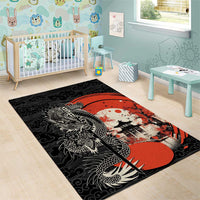 Japanese Dragon Katana Enso Area Rug Japan Pagoda Seamless Cloud - Polynesian Pride