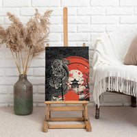 Japanese Dragon Katana Enso Canvas Wall Art Japan Pagoda Seamless Cloud - Polynesian Pride