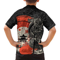 Japanese Dragon Katana Enso Family Matching Off Shoulder Maxi Dress and Hawaiian Shirt Japan Pagoda Seamless Cloud LT14 - Polynesian Pride
