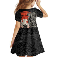 Japanese Dragon Katana Enso Family Matching Off Shoulder Maxi Dress and Hawaiian Shirt Japan Pagoda Seamless Cloud LT14 - Polynesian Pride
