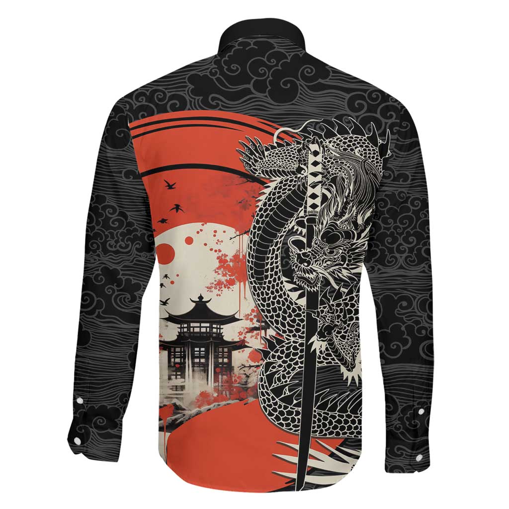 Japanese Dragon Katana Enso Family Matching Puletasi and Hawaiian Shirt Japan Pagoda Seamless Cloud LT14 - Polynesian Pride